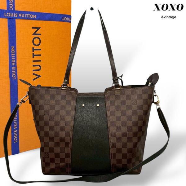 希少品 ルイヴィトン ダミエ エベヌ ジャージー ハンドバッグ 2way Louis Vuitton ショルダーバッグ 黒 ブラック ノワール
