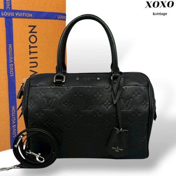 ルイヴィトン モノグラム アンプラント スピーディ25 バンドリエール NM ハンドバッグ 黒 Louis Vuitton ショルダーバッグ