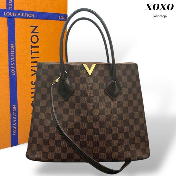 希少 ルイヴィトン ダミエ エベヌ ケンジントン 2way ハンドバッグ Louis Vuitton ショルダーバッグ