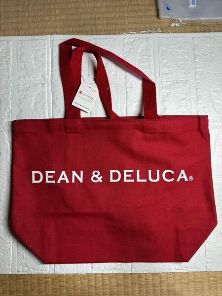 【トートバッグ】 DEAN & DELUCA ディーンアンドデルーカ コットン レッド 未使用品 送料無料