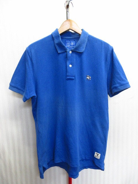 【未使用】J.PREES ジェイプレス 刺繍ロゴ ポロシャツ オンワード樫山 J.プレス J.PRESS ポロシャツ L ネイビー ホワイト 半袖 刺繍