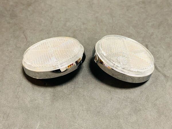 GS400 メッキリム リフレクター クリアー 2個 新品即決 GT380 GSX250E GSX400E GSX400F GS550 GT550 GT750 RG250 X7 GS750 GS1000