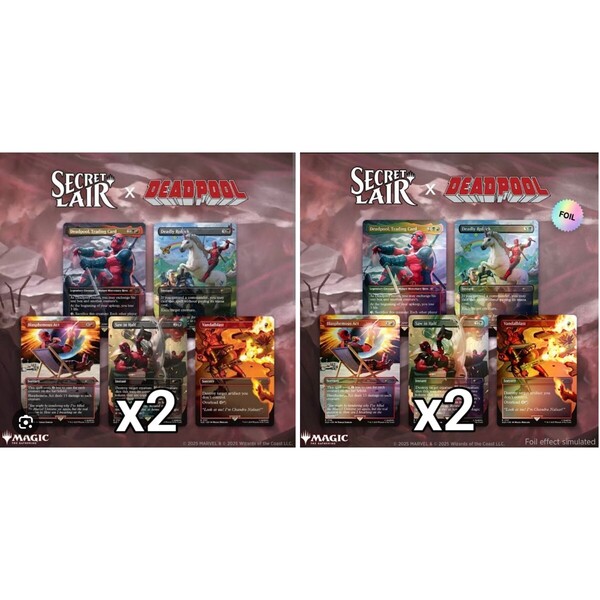 MTG SLD Secret Lair Marvel's x Deadpool ノーマル x2 Deadpool RAINBOW FOIL EDITION x2 セット 合計4パック 未開封 新品 Magic