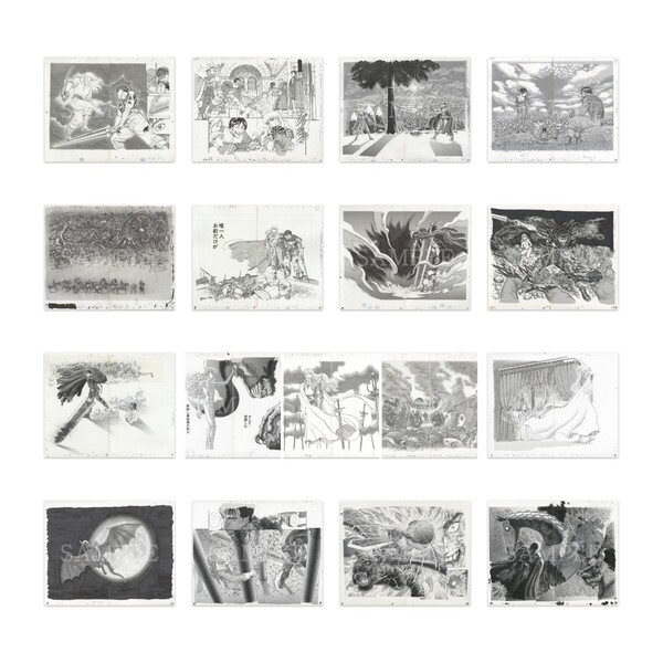 大ベルセルク展 キャラファイン複製原稿 Type A B C D E F G H I J K L M N O P Q 全セット A3 ベルセルク Berserk art 原画展 公式