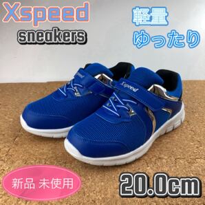 スニーカー 子供靴 キッズ 男の子 学校履き 通学履き 20cm ボーイズ ブルー