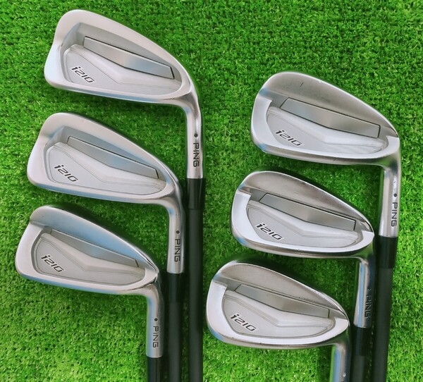 【送料無料】(I362)名器i210アイアン+トラビルアイアン95S!ping ピン i210 TRAVIL IRON95S 5-W 6本セット。ライ角コードブラック 黒