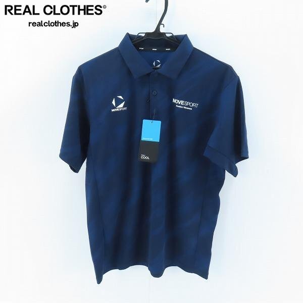 【未使用・タグ付き】デサント 長袖ポロシャツ ネイビー/ホワイト M Munsingwear サッカー＋飛び刺繍長袖ポロシャツ -デサントストア