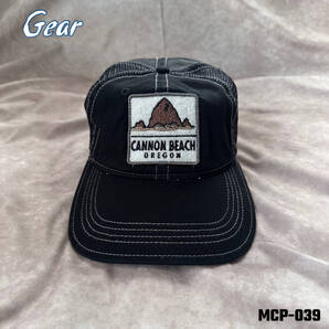 usa古着“CANNON BEACH” ブラックメッシュキャップ オレゴン州 観光キャップ