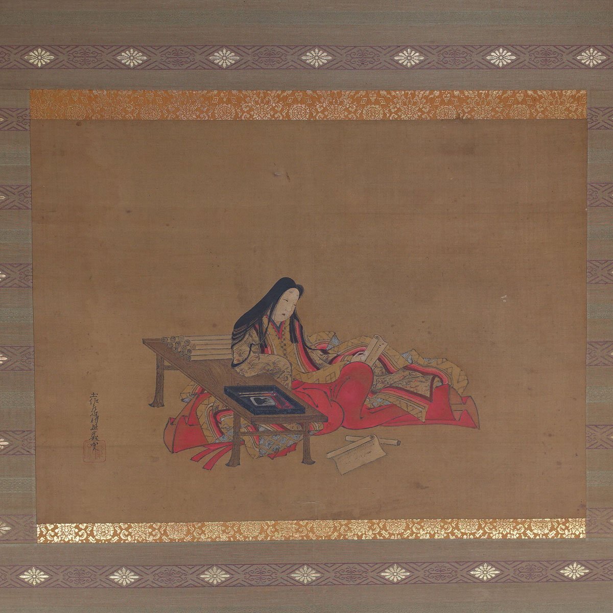 掛軸‥日本画、大和絵 Yahoo!オークション -「掛け軸 大和絵」(絵画) (美術品)の落札