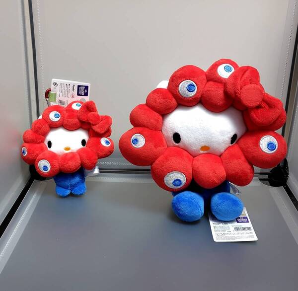 ハローキティEXPO2025ミャクミャクなりきりぬいぐるみマスコットホルダー2点セット新品タグ付きサンリオ大阪・関西万博
