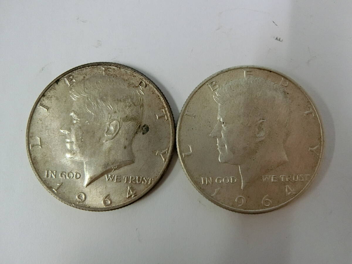 ケネディ1964年銀貨×2枚 Yahoo!オークション -「ケネディ 銀貨 1964」の落札相場・落札価格