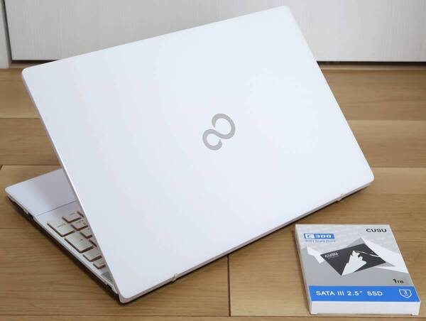 ★超美品プレミアムホワイト★Core i7-8550U/新品1TB SSD/16GB/フルHD/Hi-Res/ブルーレイ/Win11/Office 2016★富士通LIFEBOOK AH53/C2