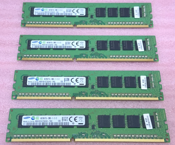 ◇Samsung M391B1G73QH0-YK0 4枚セット *PC3L-12800E/DDR3L-1600 ECC Unbuffered 240Pin DDR3 UDIMM 32GB(8GB x4) 動作品