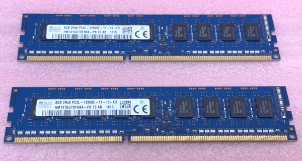 ∠SK hynix HMT41GU7DFR8A-PB 2枚セット *PC3L-12800E/DDR3L-1600 ECC Unbuffered 240Pin DDR3 UDIMM 16GB(8GB x2) 動作品