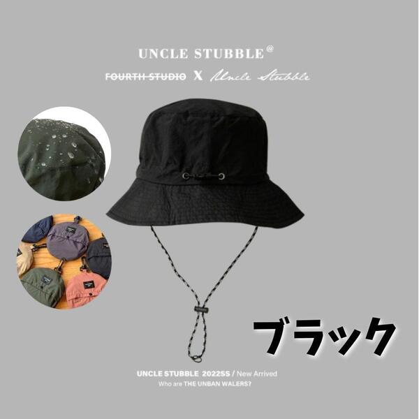 ブラック サファリハット メンズ レディース UVカット 帽子 撥水 アウトドア