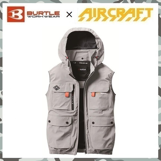 2025 モデル 【 新品 送料無料 】 XL バートル BURTLE ハイバック ファン 空調服 ベスト AC2034 アッシュ グレー エアー クラフト