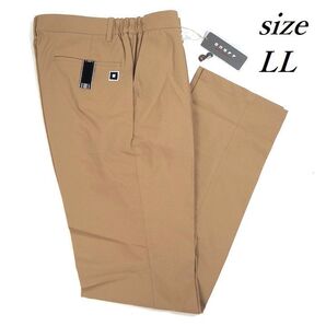 T317 新品 ONOFF オノフ ゴルフ ストレッチ ロング パンツ 春夏 ウエストゴム仕様 UVカット 速乾性 定価18700円 ベージュ LL