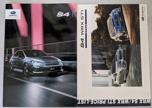 WRX S4 (DBA-VAG) 車体カタログ 2019.05 2.0GT 2.0GT-S STi Sport WRX S4 古本・即決・送料無料 管理№ 8493 j