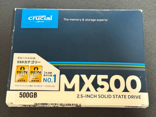 【中古】 SATA SSD 500GB Crucial CT500MX500SSD1JP 500GB 2.5インチ スペーサー付