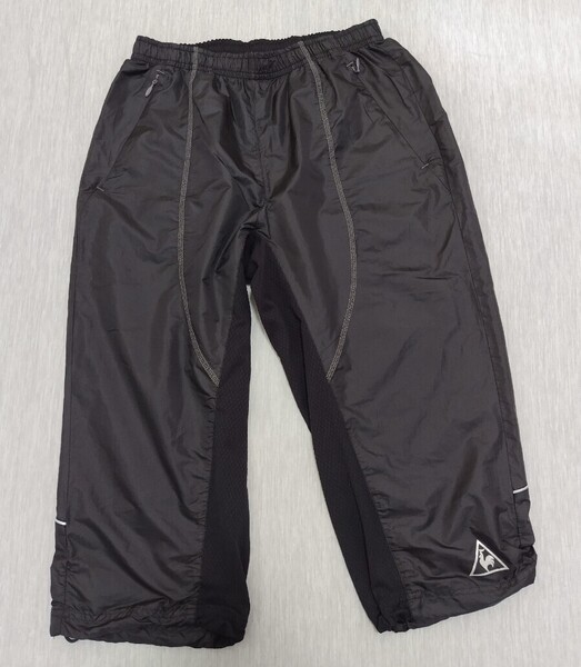 \送料込み!/【le coq sportif】ルコック 七分丈 ナイロンパンツ 黒 ブラック Mサイズ ゴルフウェア GOLF スポーツ クロップドパンツ