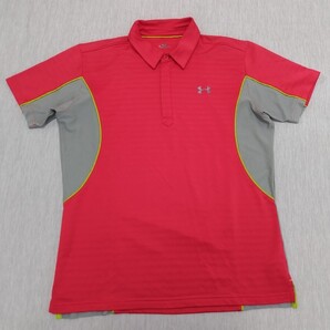 \送料込み!/【UNDER ARMOUR】アンダーアーマー 半袖 ポロシャツ 赤 レッド Mサイズ ゴルフウェア GOLF スポーツ ファッション