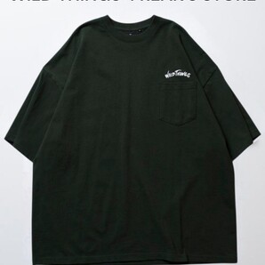 【限定展開】WILD THINGS×FREAK'S STORE/ワイルドシングス 別注 バックアーチロゴ ワンポイント刺繍 クルーネックTシャツ/ポケT M