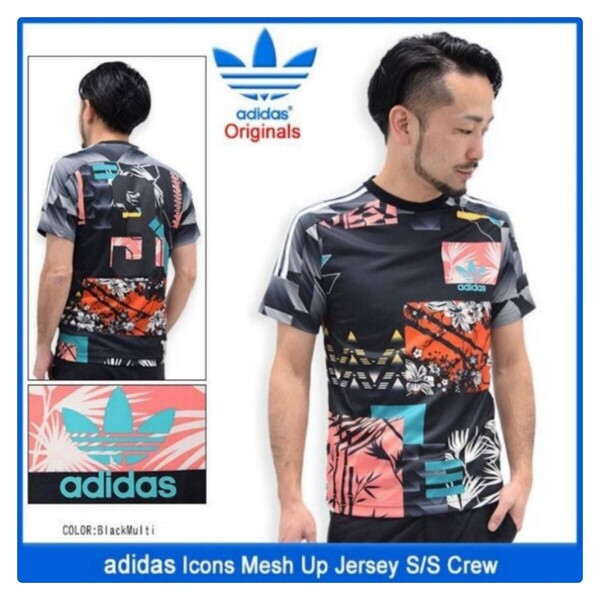 限定品 アディダス adidas 半袖TシャツM メンズ アイコンズ メッシュアップジャージーオリジナルス(Icons Mesh Up Jersey S/S Crew AJ7850)