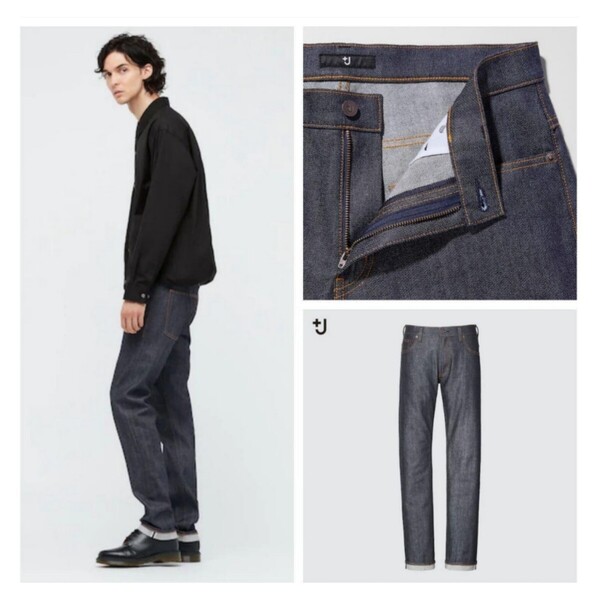 【大人気完売/美品】UNIQLO+J ユニクロ×ジル・サンダーコラボ セルビッジスリムフィットストレートデニムパンツ ジーンズW28