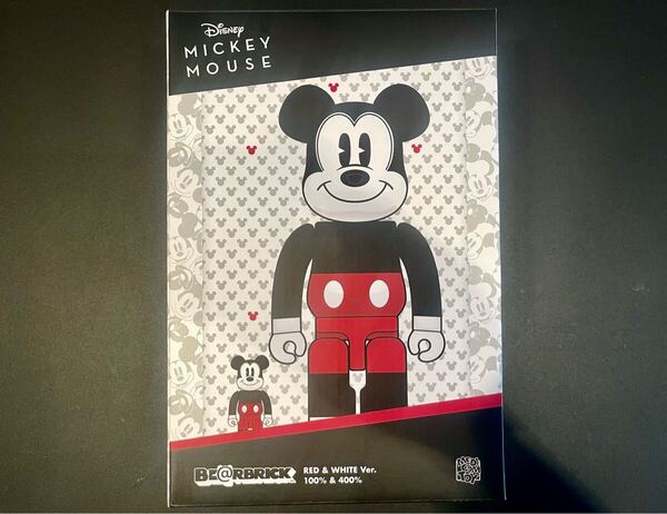 極美品 BE@RBRICK ミッキーマウス RED & WHITE Ver. 100% & 400% ベアブリック MICKEY MOUSE MEDICOM TOY