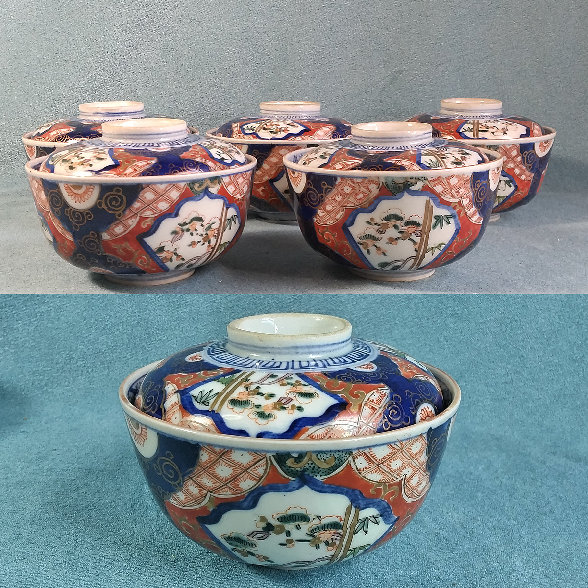 K7 伊万里焼　蓋付茶碗　10客セット　錦手　錦出　年代物 K7 伊万里焼 蓋付茶碗 10客セット 錦手 錦出 年代物 - メルカリ