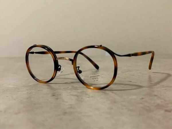 ロイド眼鏡 ブロンズ×ブラウン ラウンド型 サングラス 伊達メガネ 丸めがね 男女兼用 新品未使用 ブラックレトロ風黒眼鏡