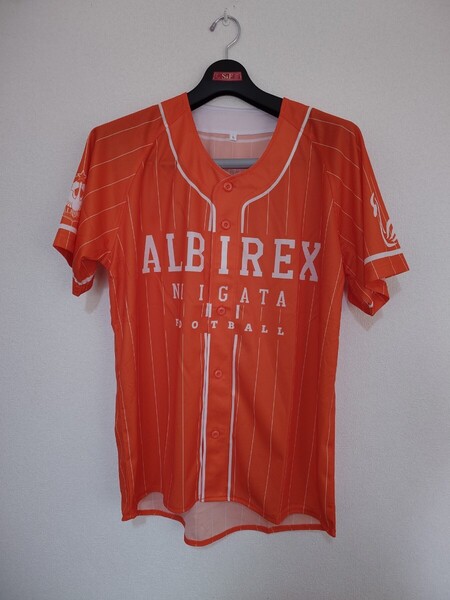 アルビレックス新潟 ベースボールシャツ ユニフォーム ウェア Tシャツ サッカー Jリーグ オレンジ Lサイズ グッズ
