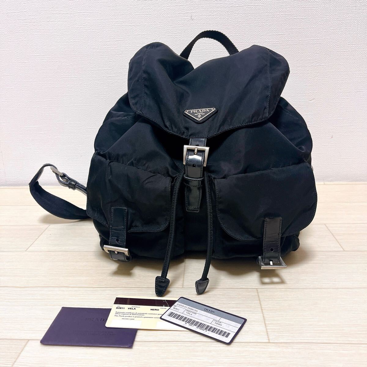 【美品】 ギャランティ PRADA リュック ナイロン ブラック バックパック Yahoo!オークション -「プラダ リュック ギャランティー