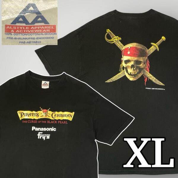 Y2K 映画パイレーツオブカリビアン パナソニック Fry’s 廃業企業TEE プロモTシャツ ムービーヴィンテージTシャツ XL 入手困難