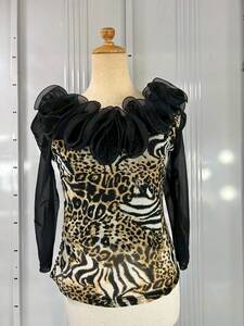 【社交ダンス先生放出品 上6-3】上服 オーダーメイド リサイズ品 一般サイズM 今風アレンジ 衣装 レディース 舞台衣装 お店衣装 おしゃれ