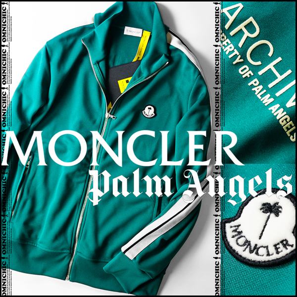 ■希少サイズS 新品【MONCLER GENIUS PALM ANGELS】モンクレールジーニアスパームエンジェルスロゴワッペンジャージジップアップジャケット