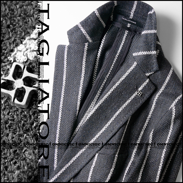 人気のホップサック■新品13万/23春夏【TAGLIATORE】タリアトーレ色気漂う麻/G-DAKAR/極上リネンストライプテーラード2Bジャケット48