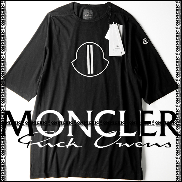 23-24AW■安心の国内正規品/新品62,700円【MONCLER+RICK OWENS】モンクレール+リックオウエンスショートスリーブロゴTシャツL/ブラック