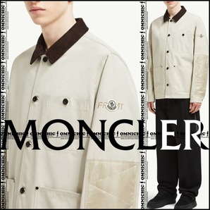 24-25AW/最新作/SAFARI記載/フラグメントロゴ刺繍■新品282,700円【MONCLER×FRGMT 】GEIKEモンクレールジーニアスキャンバスジャケット3