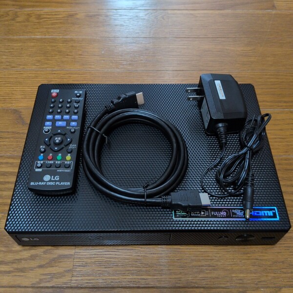 通電 動作良好 LG Blu-ray プレーヤー BP250 リモコン HDMIケーブル 電源アダプタ 付属 2019年製 DVD USB