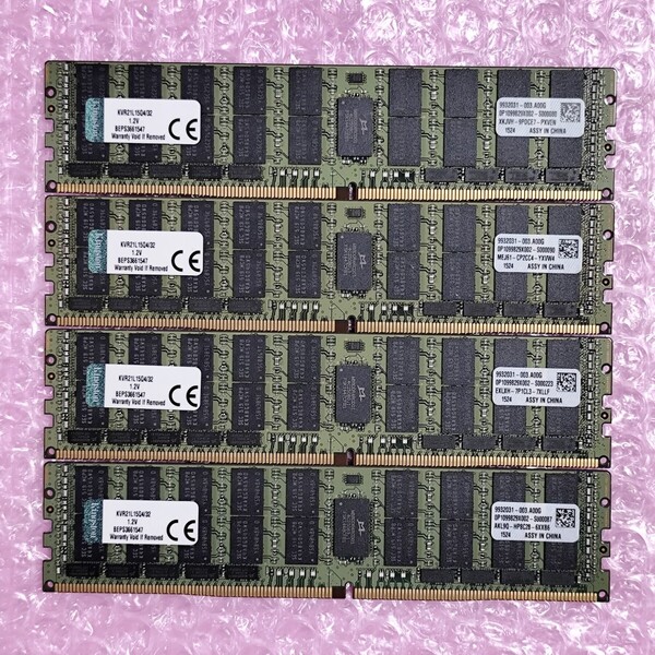 【動作確認済み】Kingston DDR4-2133 32GB 4枚セット (計128GB) PC4-17000 ECC REG/Registered RDIMM メモリ (在庫1)