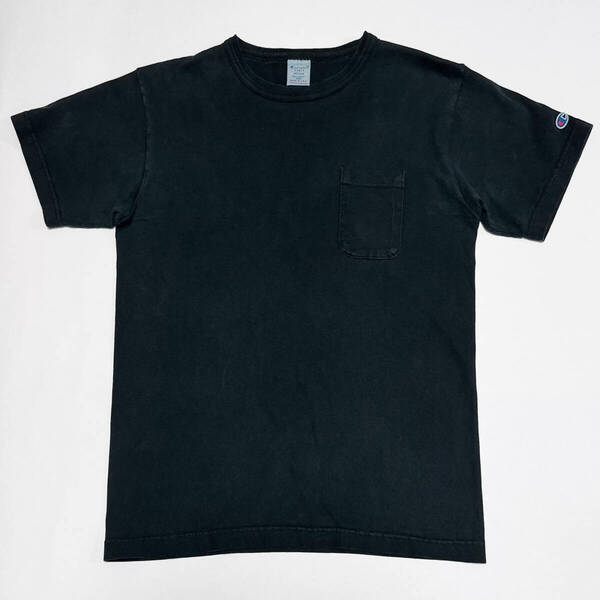 ■Champion T1011/チャンピオン クルーネックポケットTシャツ ブラックMEDIUM美品■