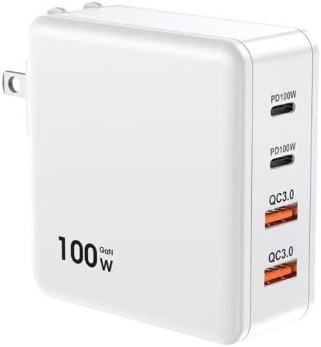 充電器 タイプc 100w PD 急速充電器 4ポート同時充電 軽量 小型 USB PSE認証 GaN技術搭載
