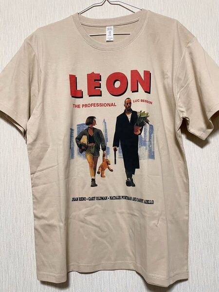 映画 LEON レオン マチルダ Tシャツ ジャンレノ ムービー サイズ L 90s 洋画 ハリウッド マチルダ ナタリー・ポートマン 半袖 ベージュ