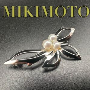 極美品 MIKIMOTO ミキモト パール ブローチ ロゴ 希少 刻印 1135