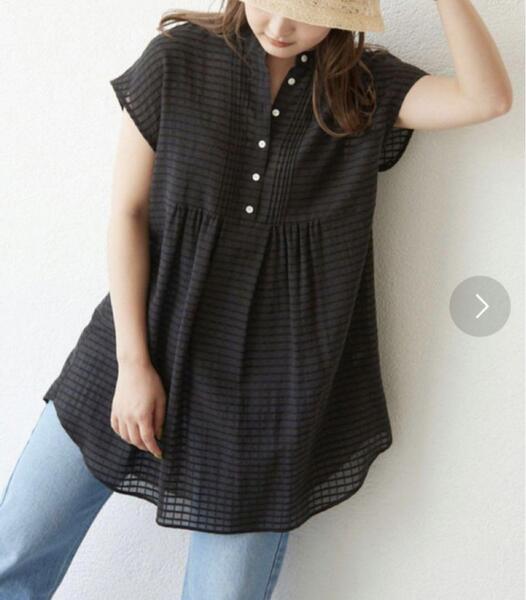 SLOBE IENA ノースリーブチュニックブラウス シャツ トップス 半袖 黒