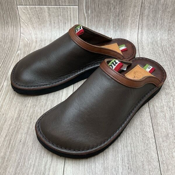 【アウトレット】Orobianco◆レザークロッグサンダル◆サイズL(26.0〜26.5cm)◆ダークブラウン◆日本製オロビアンコ紳士靴カジュアル 茶
