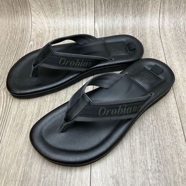 【アウトレット】Orobianco◆トングサンダル◆サイズL(26.0〜26.5cm)◆ブラック◆日本製オロビアンコ紳士靴カジュアル 黒
