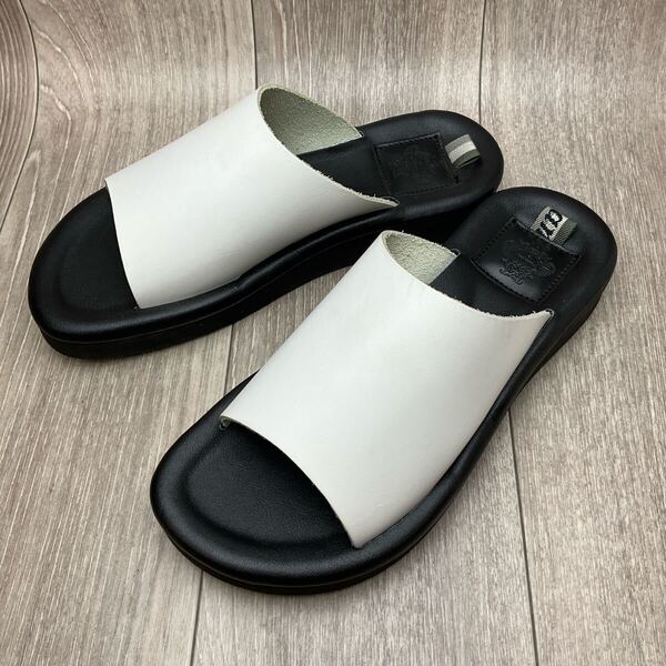 【アウトレット】Orobianco◆レザーサンダル◆サイズL(26.0〜26.5cm)◆ホワイト◆日本製オロビアンコ紳士靴カジュアル 白 本革