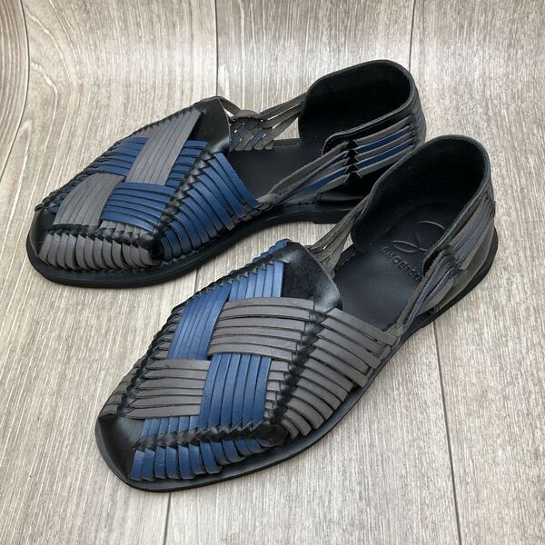 【アウトレット】SHOEISM◆レザーワラッチ◆サイズ41(25.0〜25.5cm)◆ブラックマルチ◆紳士靴カジュアル 黒 グルカサンダル